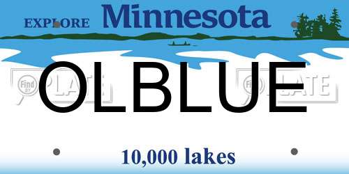 OLBLUE Minnesota License Plate