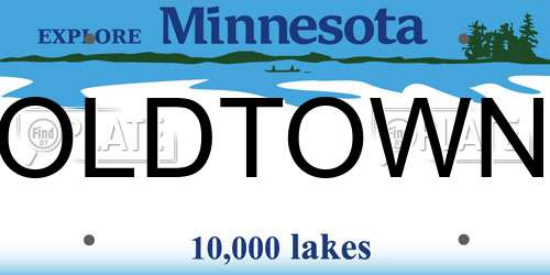 OLDTOWN Minnesota License Plate