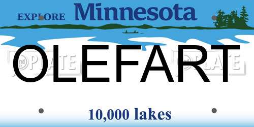OLEFART Minnesota License Plate