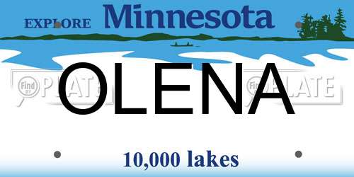 OLENA Minnesota License Plate