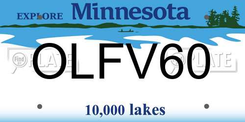 OLFV60 Minnesota License Plate