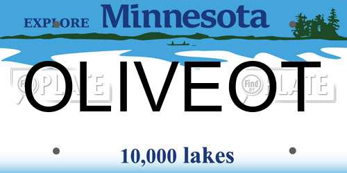 OLIVEOT Minnesota License Plate