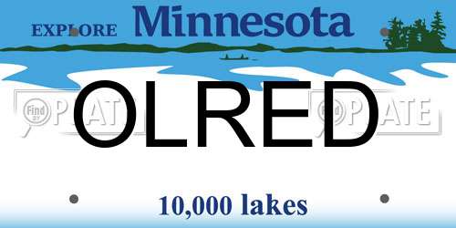 OLRED Minnesota License Plate