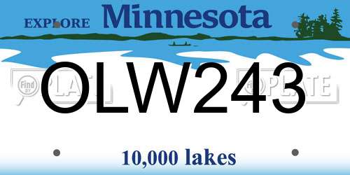 OLW243 Minnesota License Plate