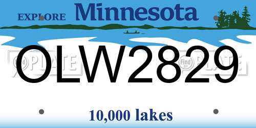 OLW2829 Minnesota License Plate