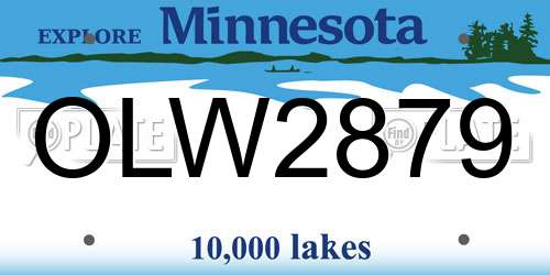 OLW2879 Minnesota License Plate