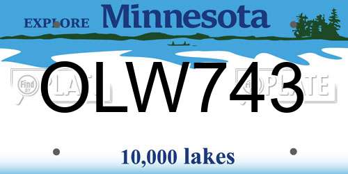 OLW743 Minnesota License Plate