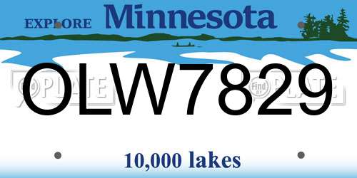 OLW7829 Minnesota License Plate