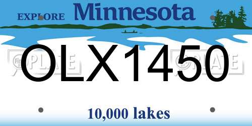 OLX1450 Minnesota License Plate