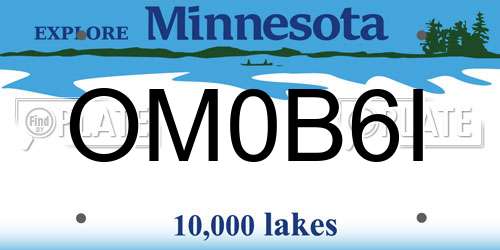 OM0B6I Minnesota License Plate