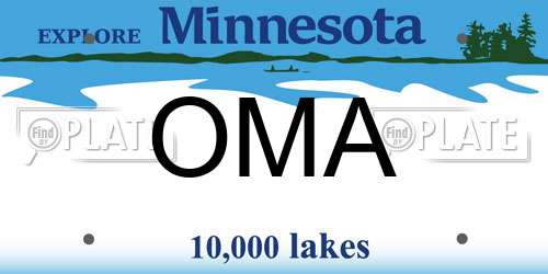 OMA Minnesota License Plate