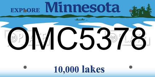 OMC5378 Minnesota License Plate