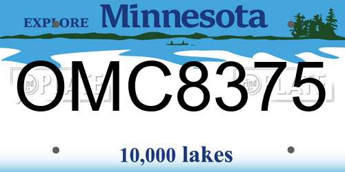 OMC8375 Minnesota License Plate
