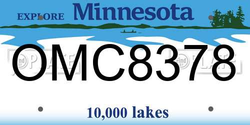 OMC8378 Minnesota License Plate