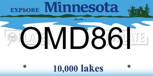 OMD86I Minnesota License Plate