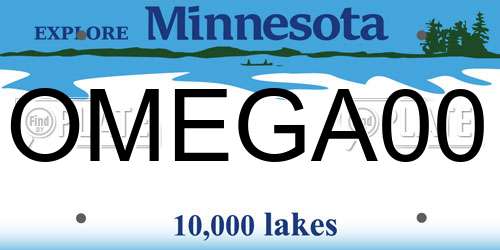 OMEGA00 Minnesota License Plate