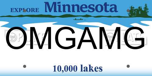 OMGAMG Minnesota License Plate