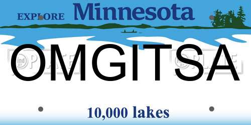 OMGITSA Minnesota License Plate