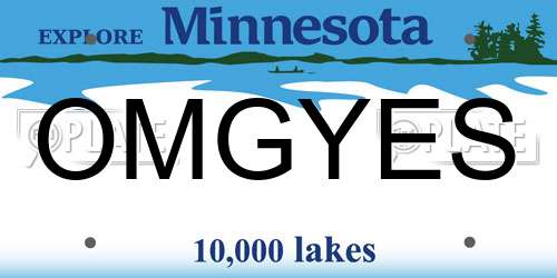 OMGYES Minnesota License Plate