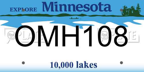 OMH108 Minnesota License Plate