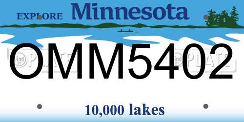 OMM5402 Minnesota License Plate
