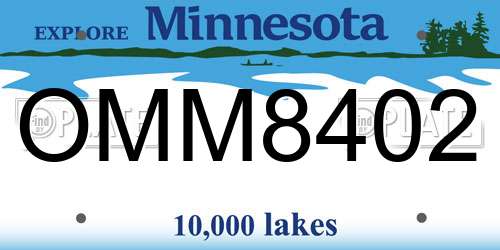 OMM8402 Minnesota License Plate