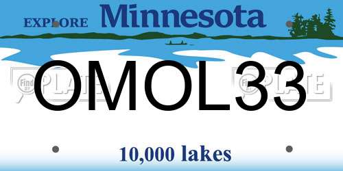 OMOL33 Minnesota License Plate