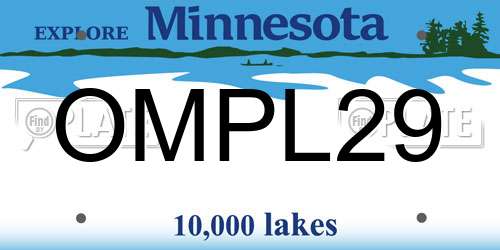 OMPL29 Minnesota License Plate