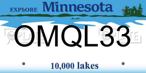 OMQL33 Minnesota License Plate