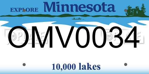 OMV0034 Minnesota License Plate