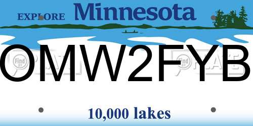 OMW2FYB Minnesota License Plate