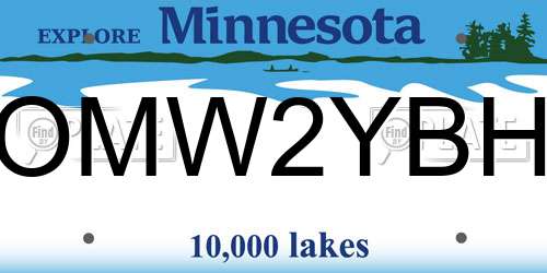 OMW2YBH Minnesota License Plate