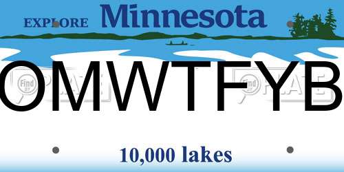 OMWTFYB Minnesota License Plate