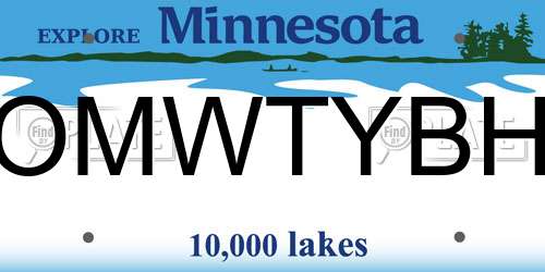 OMWTYBH Minnesota License Plate