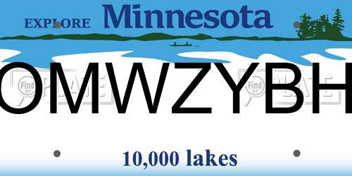 OMWZYBH Minnesota License Plate