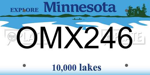 OMX246 Minnesota License Plate