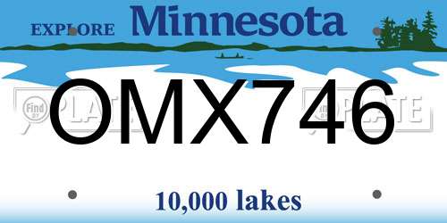 OMX746 Minnesota License Plate