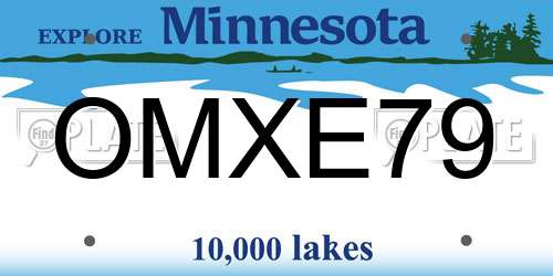 OMXE79 Minnesota License Plate