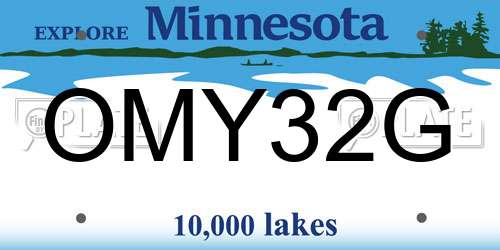 OMY32G Minnesota License Plate