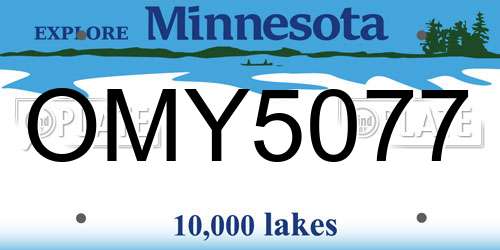 OMY5077 Minnesota License Plate