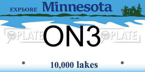 ON3 Minnesota License Plate