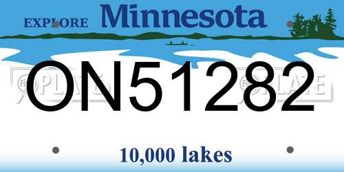 ON51282 Minnesota License Plate