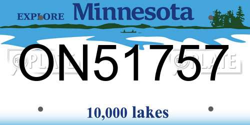 ON51757 Minnesota License Plate