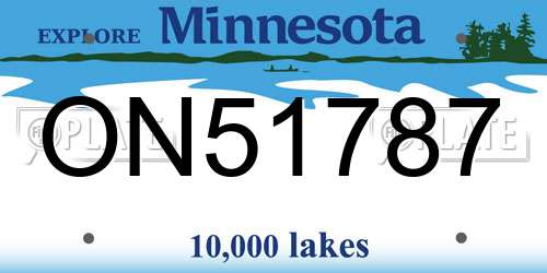 ON51787 Minnesota License Plate
