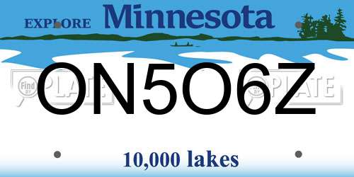 ON5O6Z Minnesota License Plate