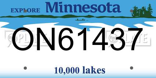 ON61437 Minnesota License Plate