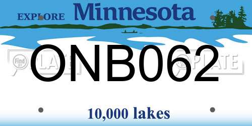 ONB062 Minnesota License Plate