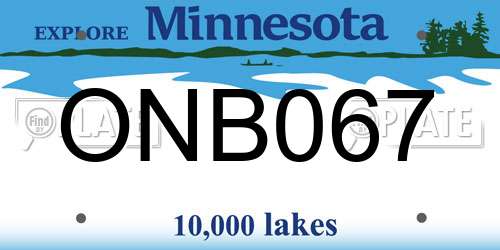 ONB067 Minnesota License Plate