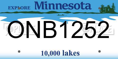 ONB1252 Minnesota License Plate
