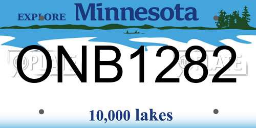 ONB1282 Minnesota License Plate